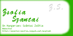 zsofia szantai business card