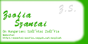 zsofia szantai business card